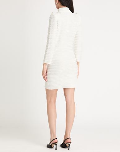 Woman Mini dress White Size 6 Acrylic, Polyamide, Polyester, Viscose