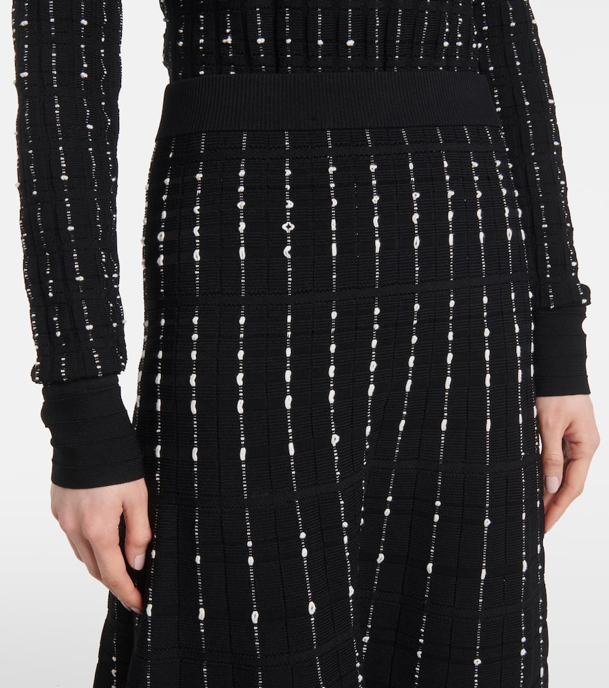 Ribbed-knit cotton-blend maxi skirt