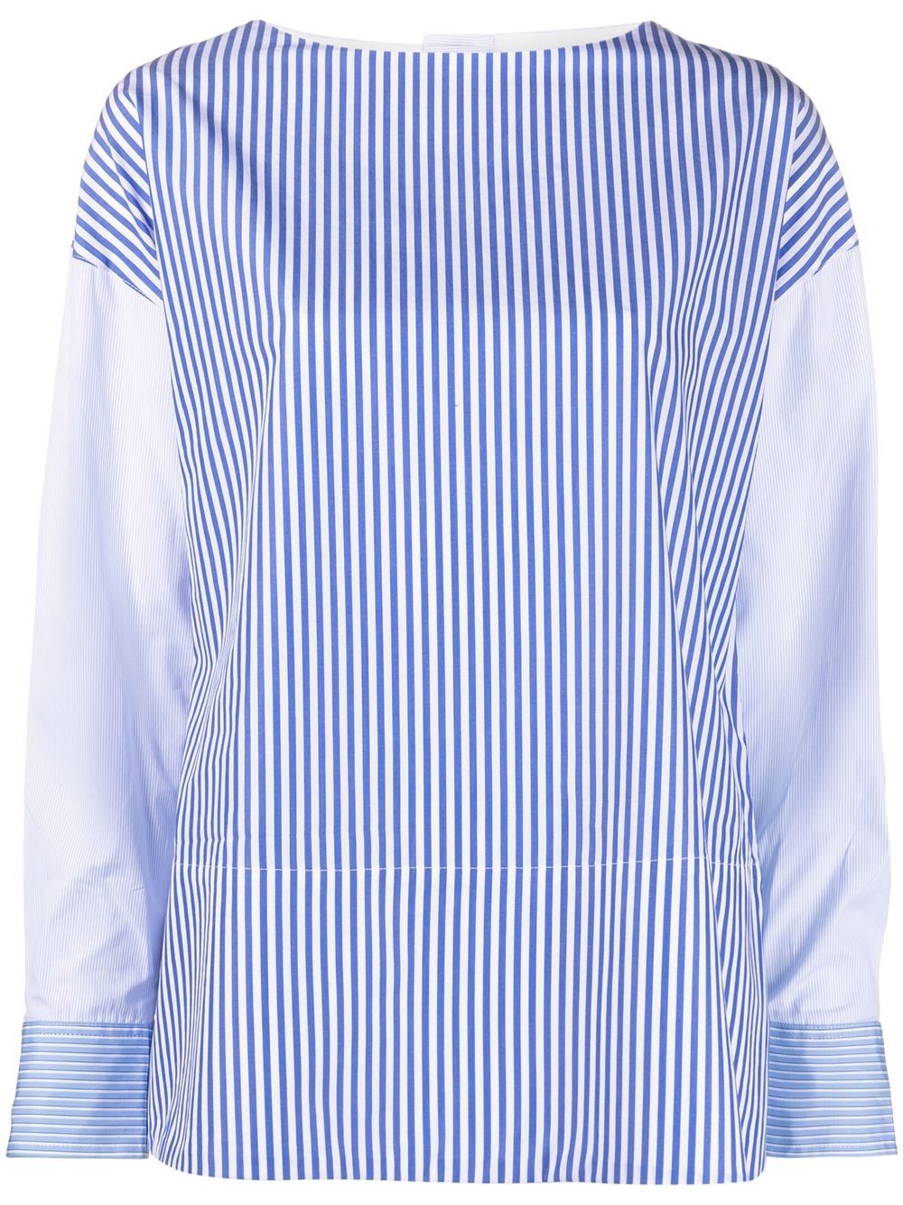 Striped patchwork blouse - Blue