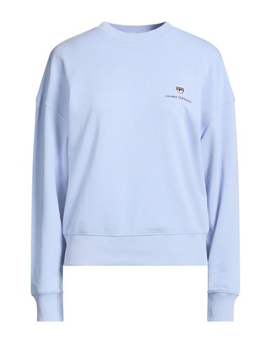 Woman Sweatshirt Light blue Size L Cotton, Polyester