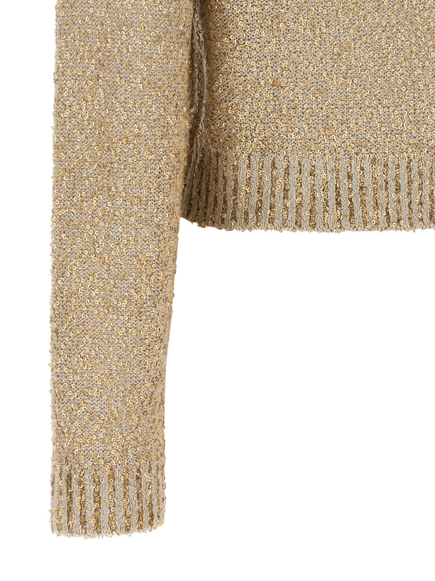 Brunello Cucinelli - sequin knit sweater linen cashmere silk