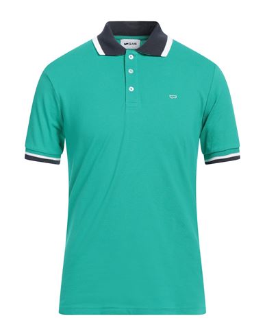 Gas Man Polo shirt Emerald green Size S Cotton, Elastane