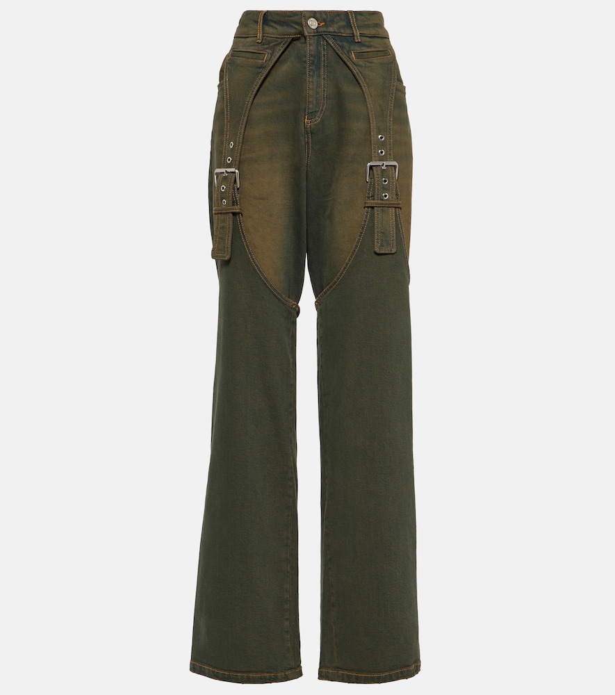 Embellished buckle boyfriend jeans