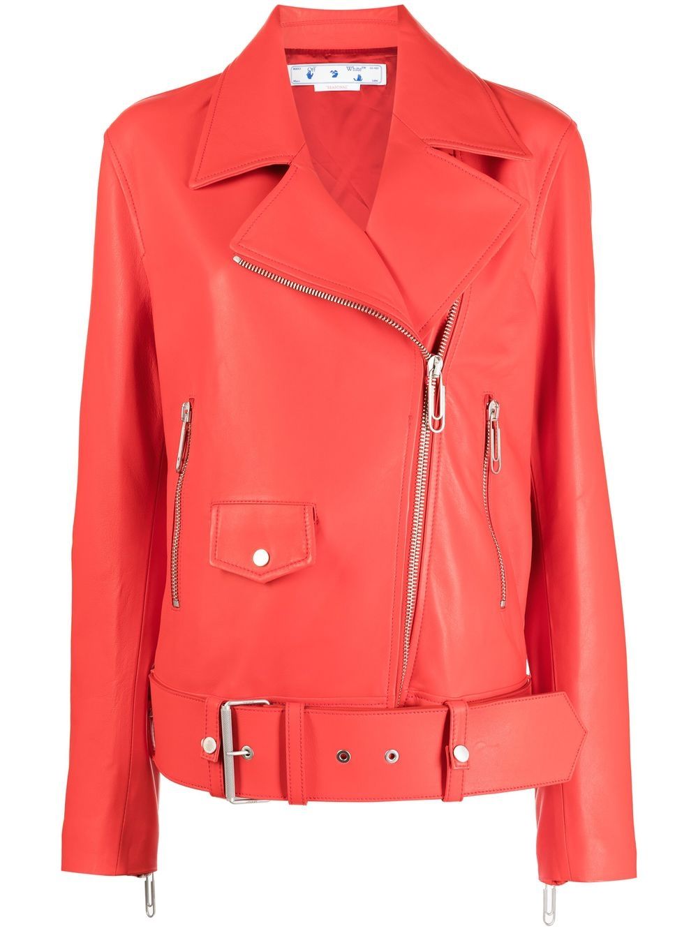 Leather biker jacket - Red