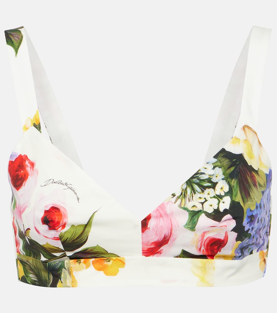 Floral cotton bra top