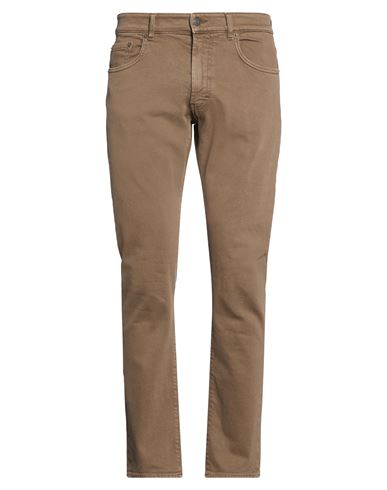 Man Pants Dark brown Size 33 Cotton, Elastane