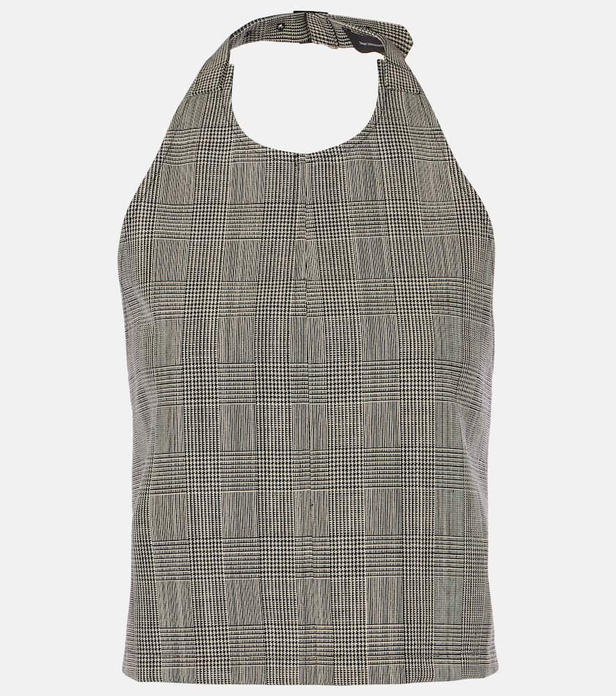 Wardrobe. NYC Prince of Wales check open-back wool top