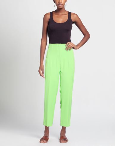 Woman Pants Lime green Size M Polyester, Elastane