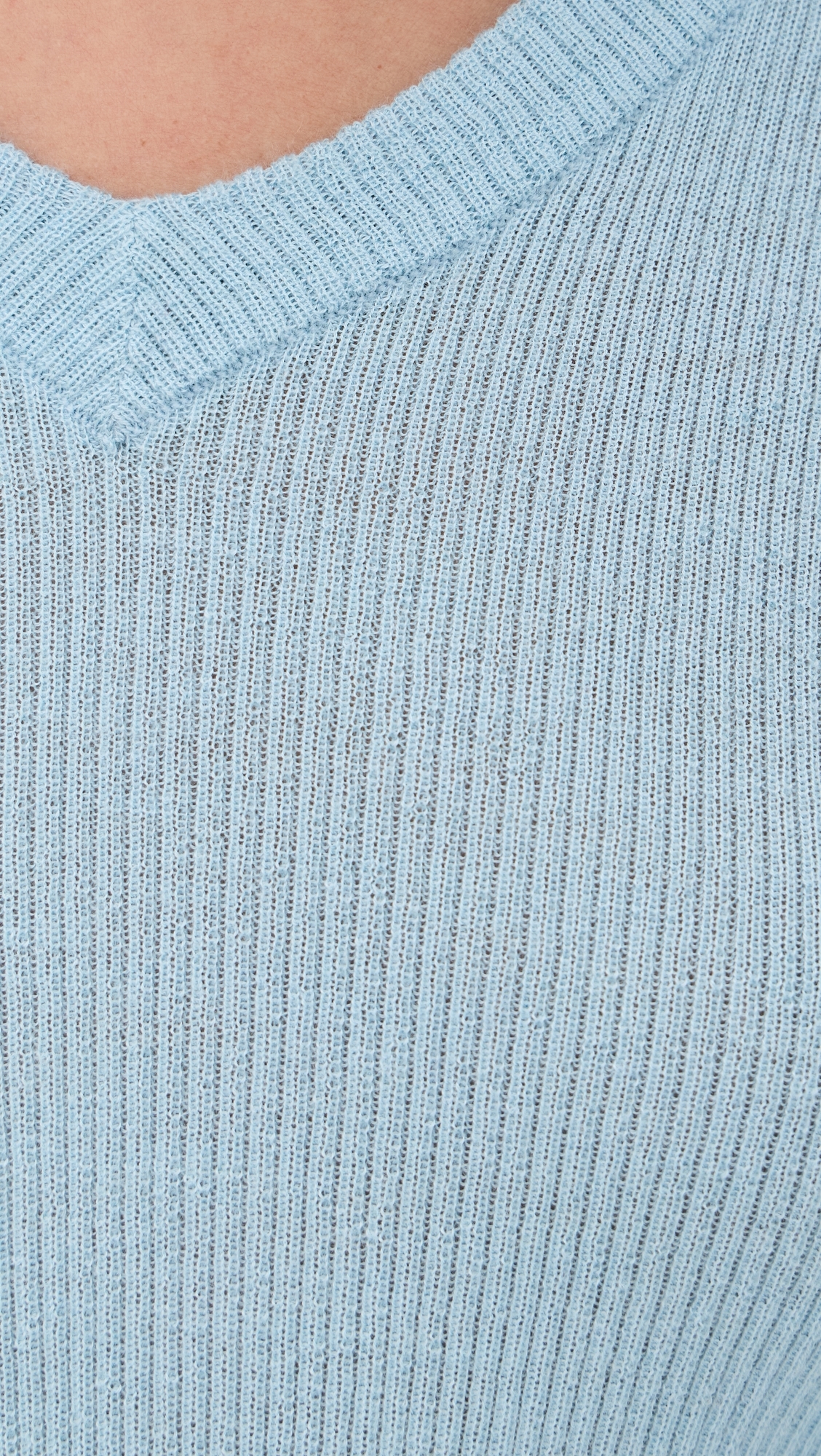 Solid High V Neck Long Sleeve Pullover Clearwater