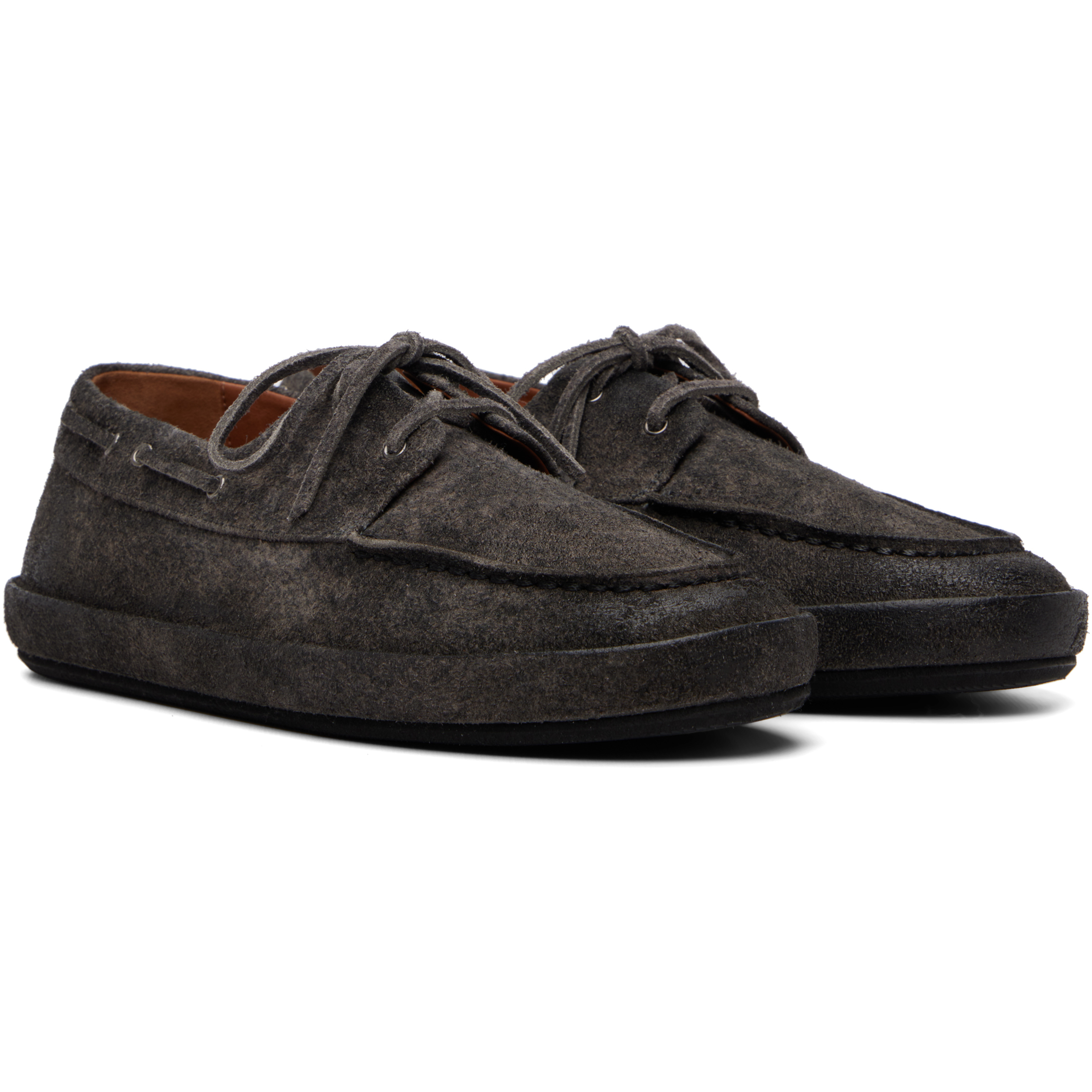 Black Scatopelle Suede Boat Shoes