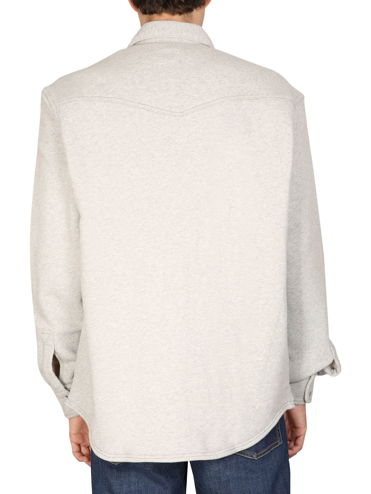 Front press-stud fastening shirt