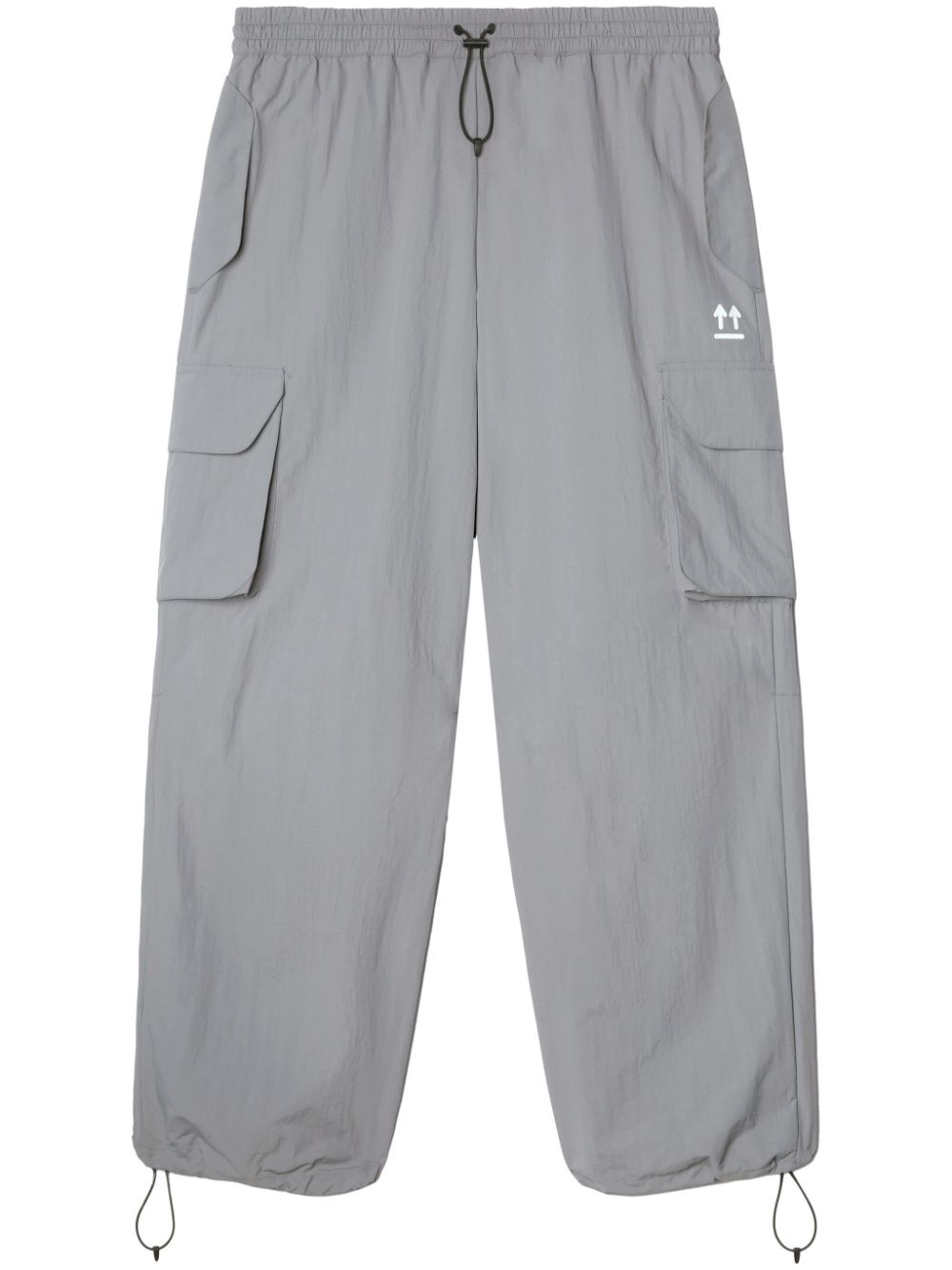 Logo-embellished parachute pants - Grey