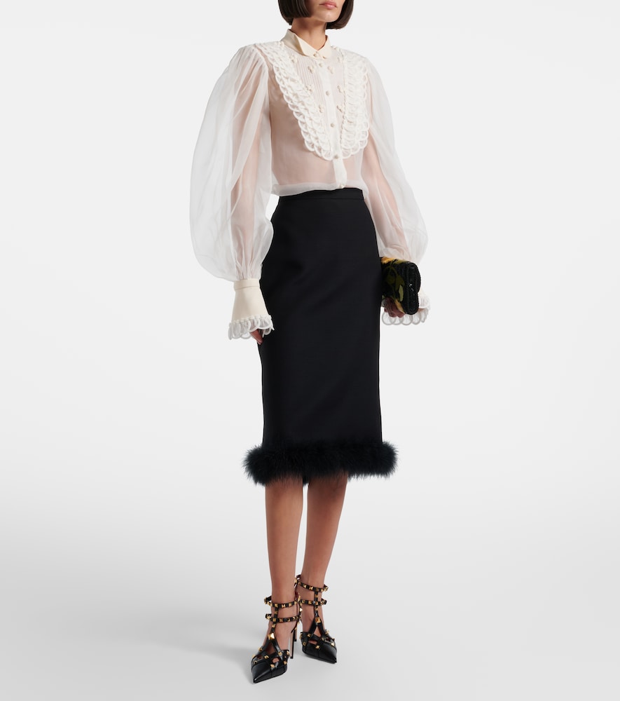 Sheer silk organza blouse