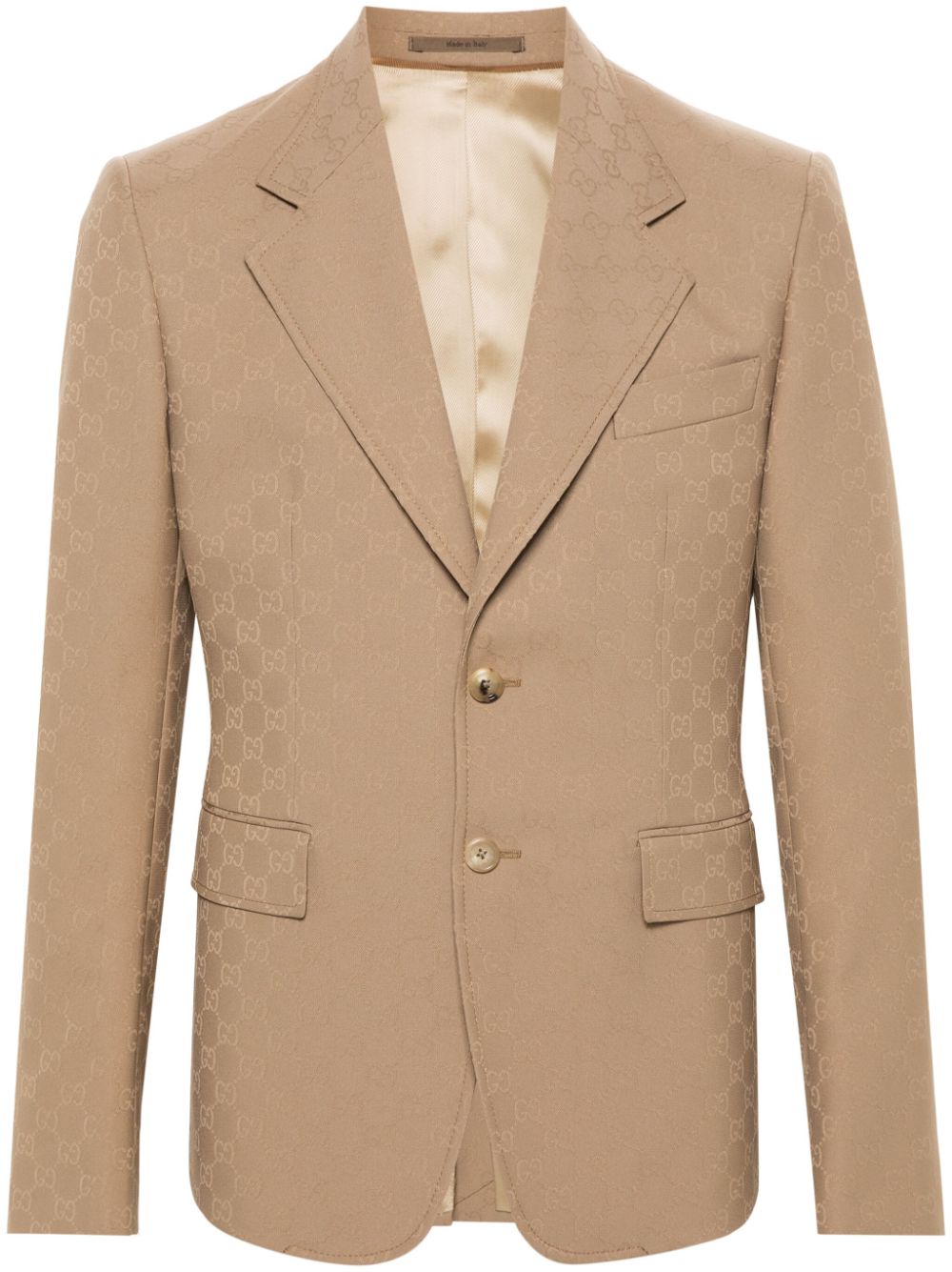 Single-breasted Interlocking G blazer - Neutrals
