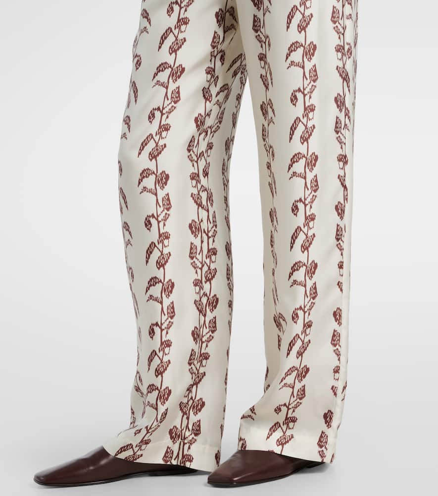 Aurelia silk twill wide-leg pants