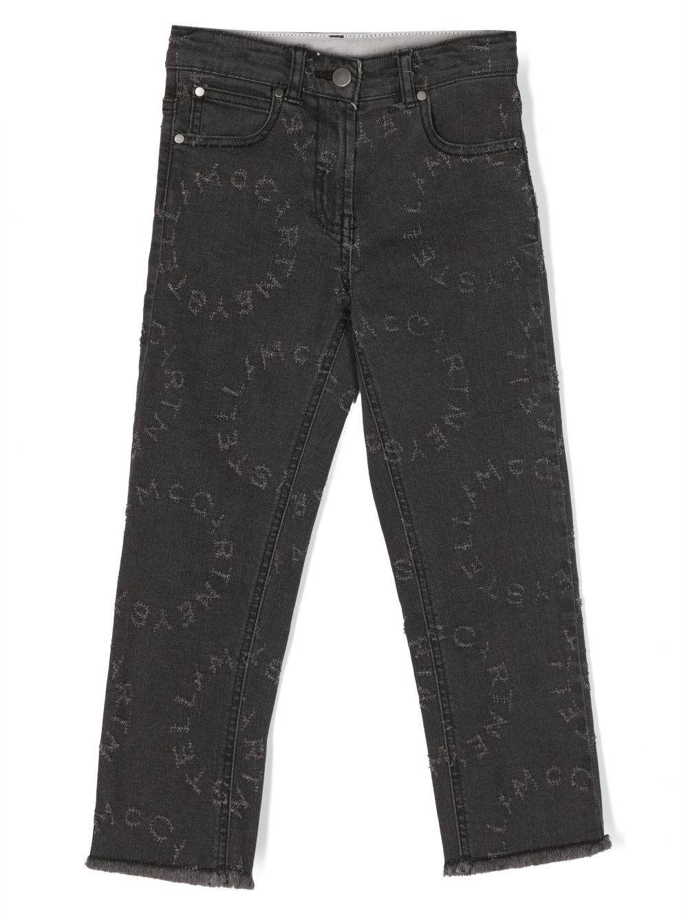 Logo-embroidered jeans - Grey