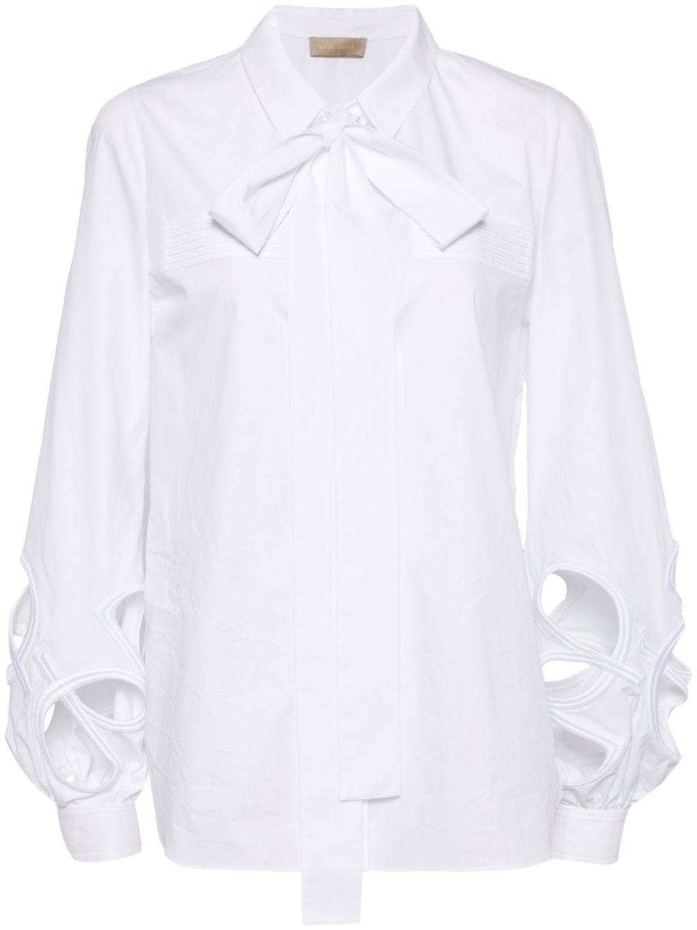 Cut-out cotton shirt - White
