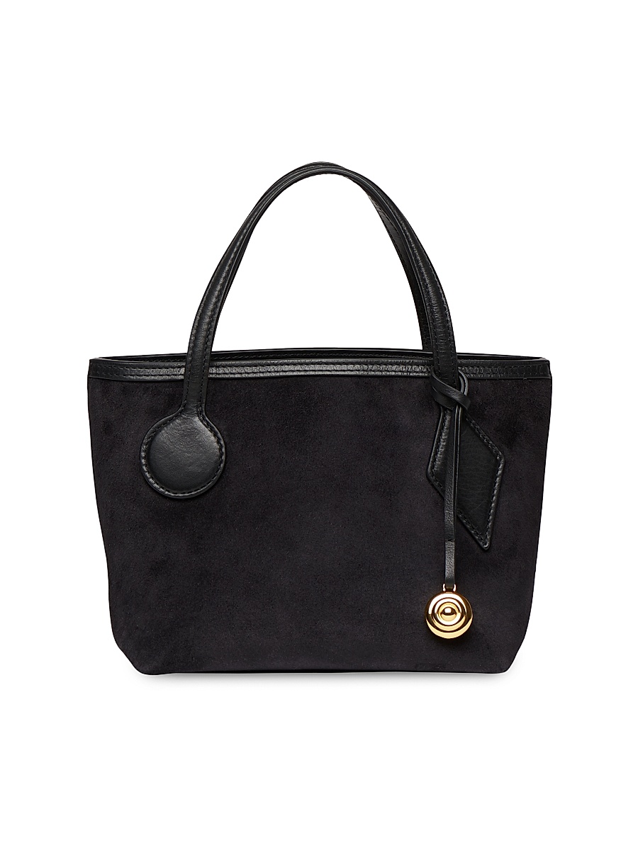 Women's Sprout Micro Suede Tote Bag - Suede Black Gold Charm