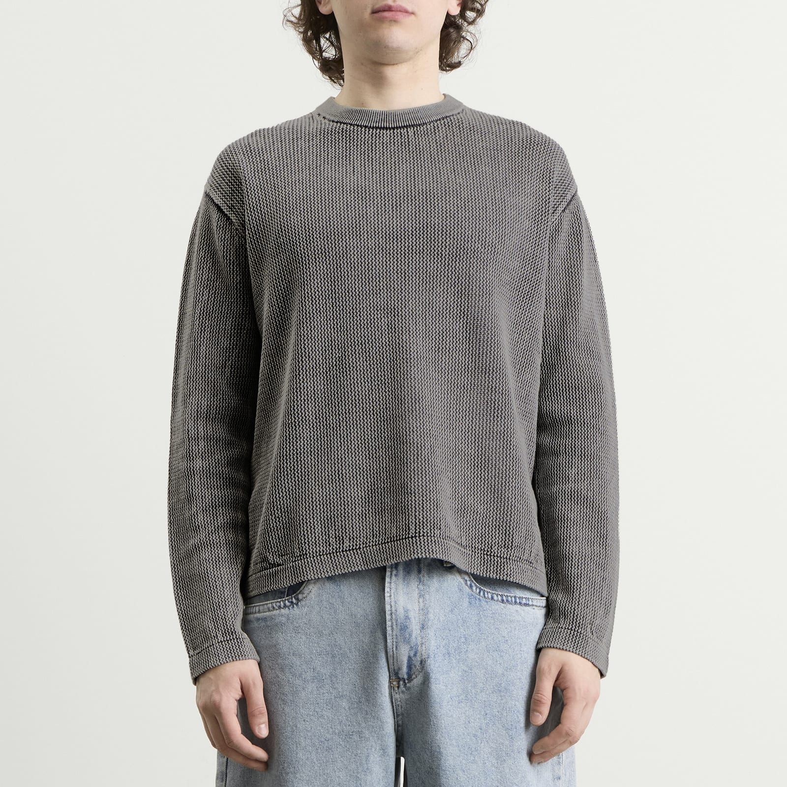 Men's Presented by END. Pigment Dyed Loose Gauge Long Sleeve Pigment Grey