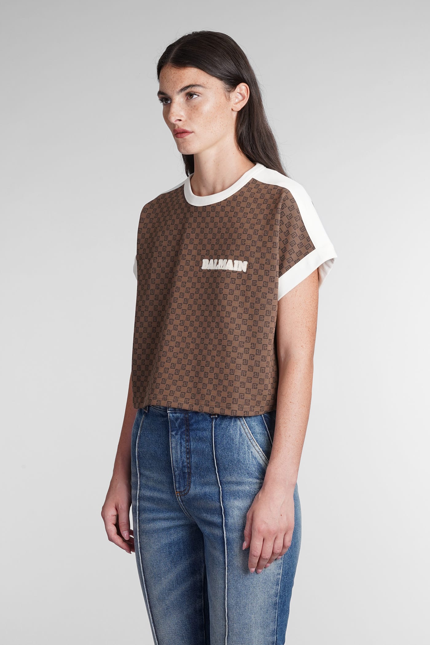 T-Shirt In Brown Cotton
