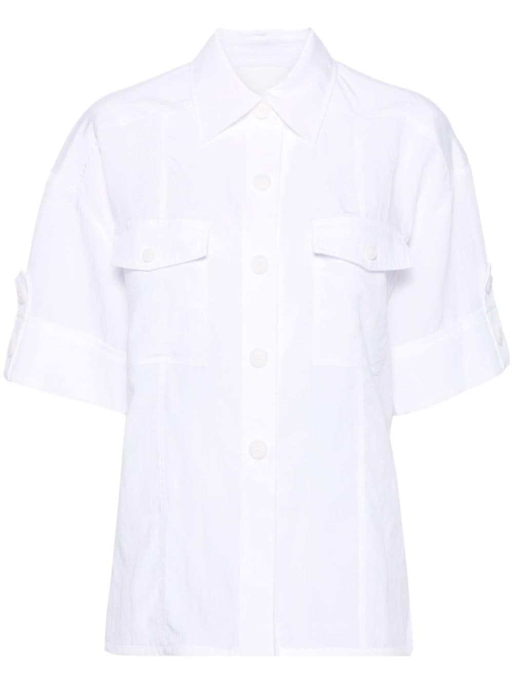 Panelled short-sleeve shirt - White