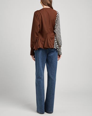 Woman Top Brown Size 4 Polyester, Viscose, Silk
