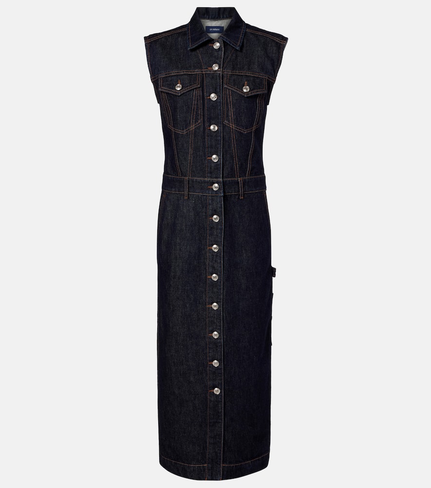 Farfalla denim midi dress