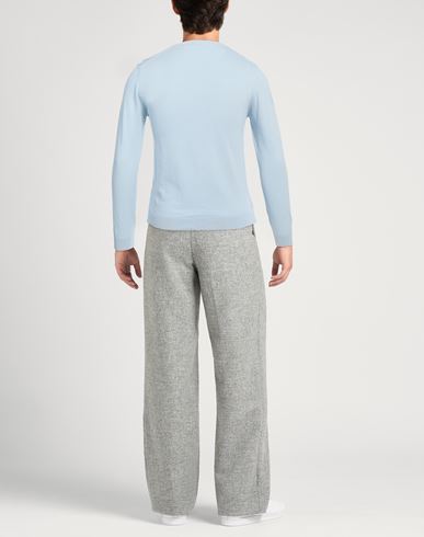 Man Sweater Sky blue Size 46 Cotton