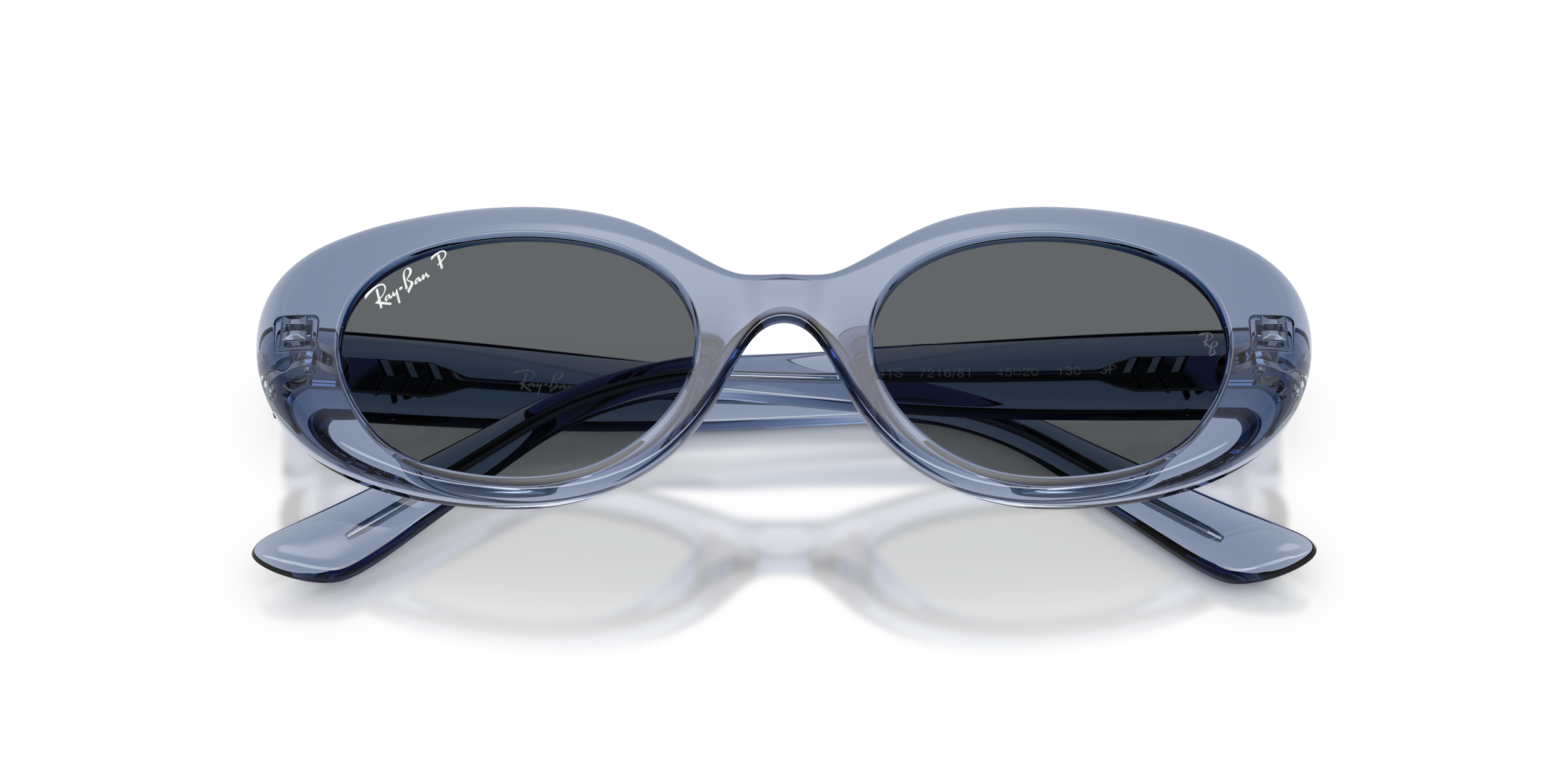 Ray - Ban Kid Ray - Ban RJ9141S 721681 Sunglasses Injected Blue Grey Round Polarized