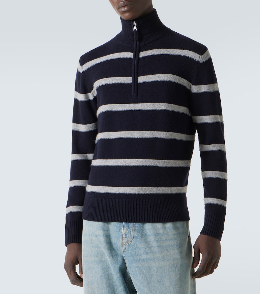 Wool and cashmere half-zip sweater