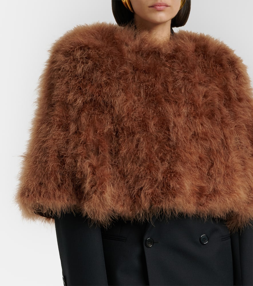 Cropped feather jacket