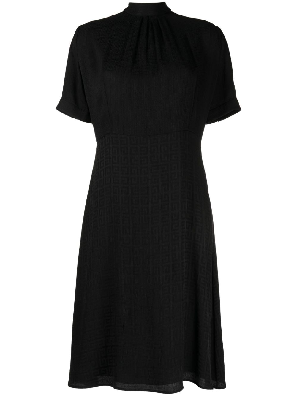 4G-jacquard silk midi dress - Black
