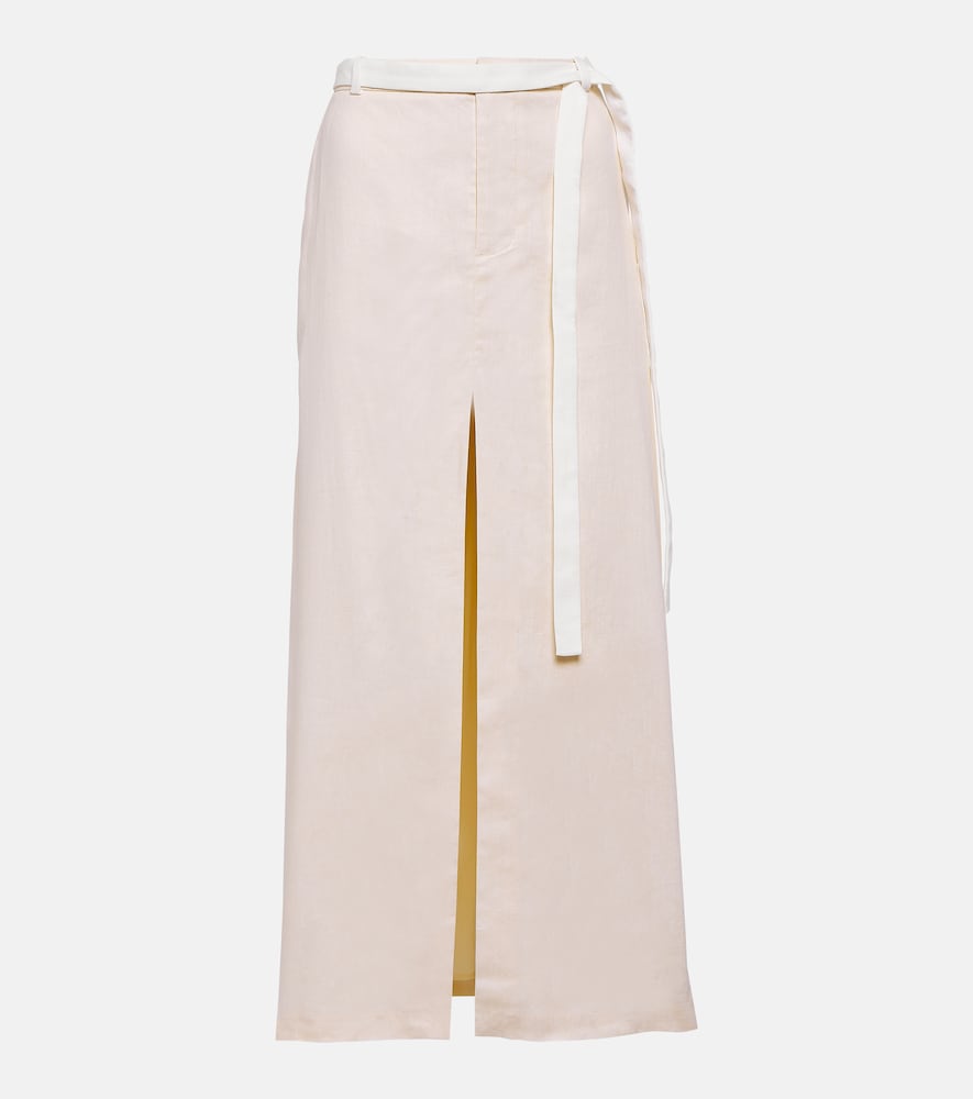 Dune mid-rise linen-blend maxi skirt