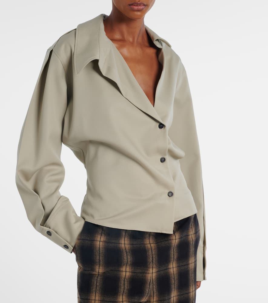 Draped wool shirt