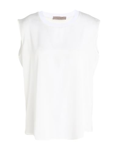 D. exterior Woman Top White Size M Viscose, Polyamide, Polyester, Elastane
