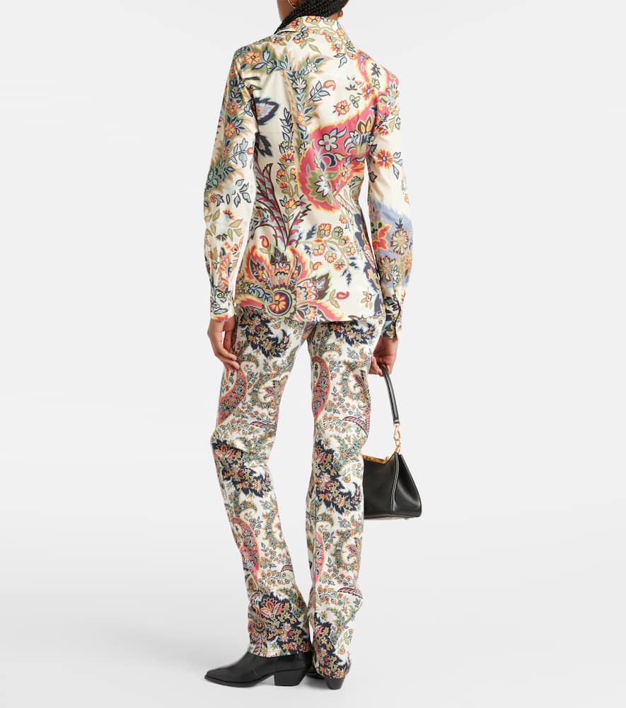 Floral cotton-blend shirt