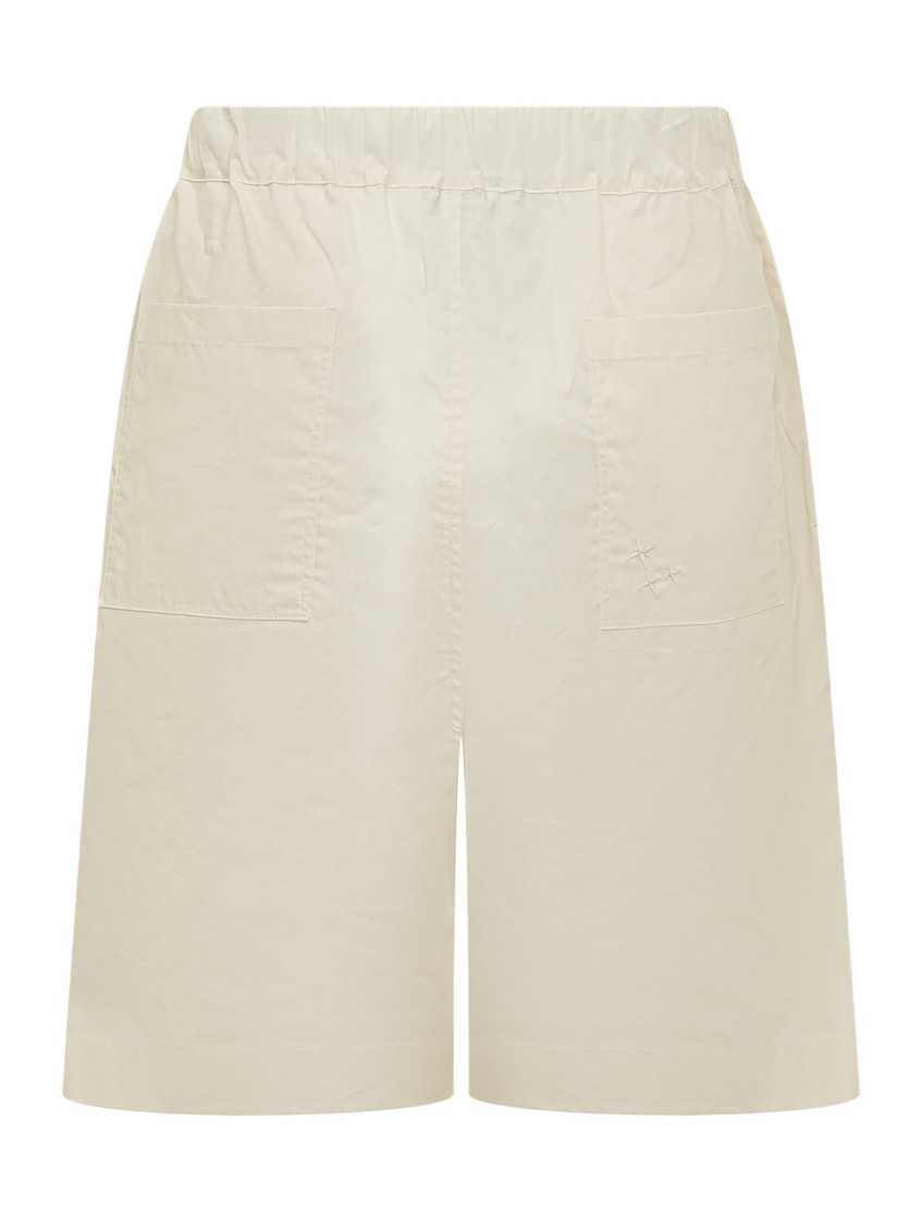 Off White Solid Shorts