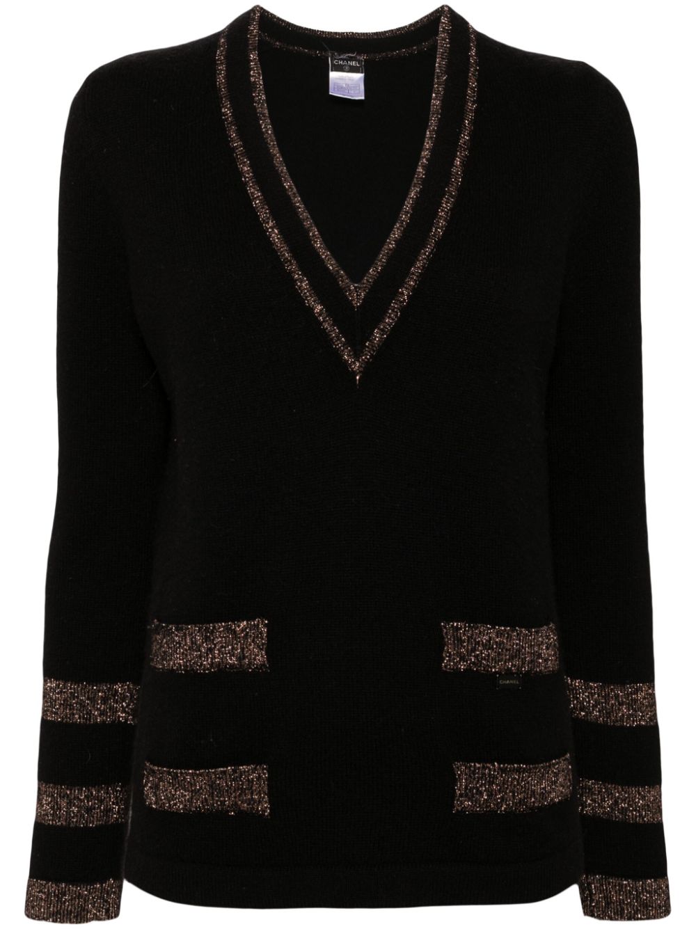 2004 V-neck cashmere-blend jumper - Black
