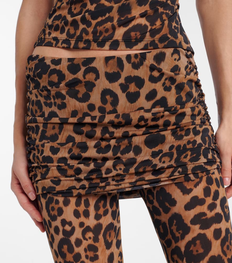 Leopard-printed jersey leggings