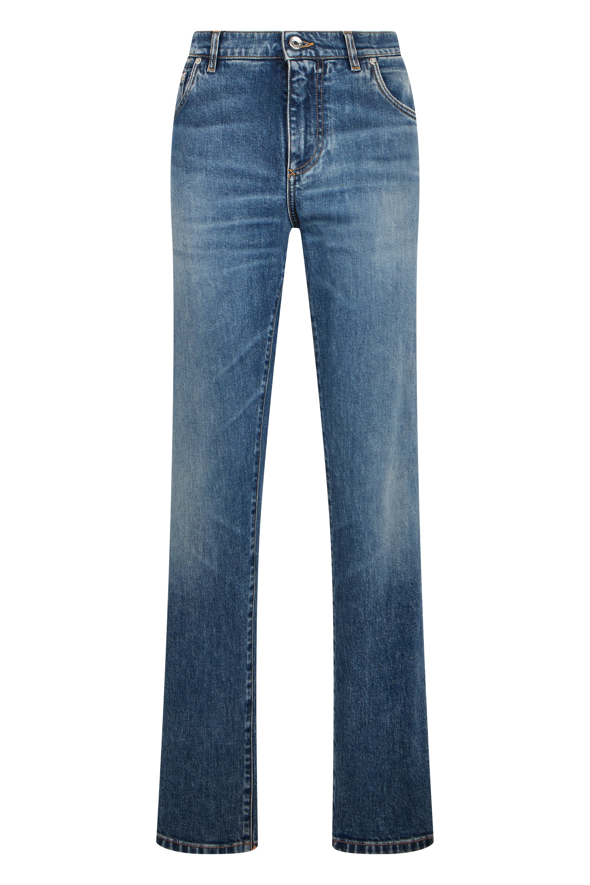 Men's Straight Fit Jeans with Slightly High Waist