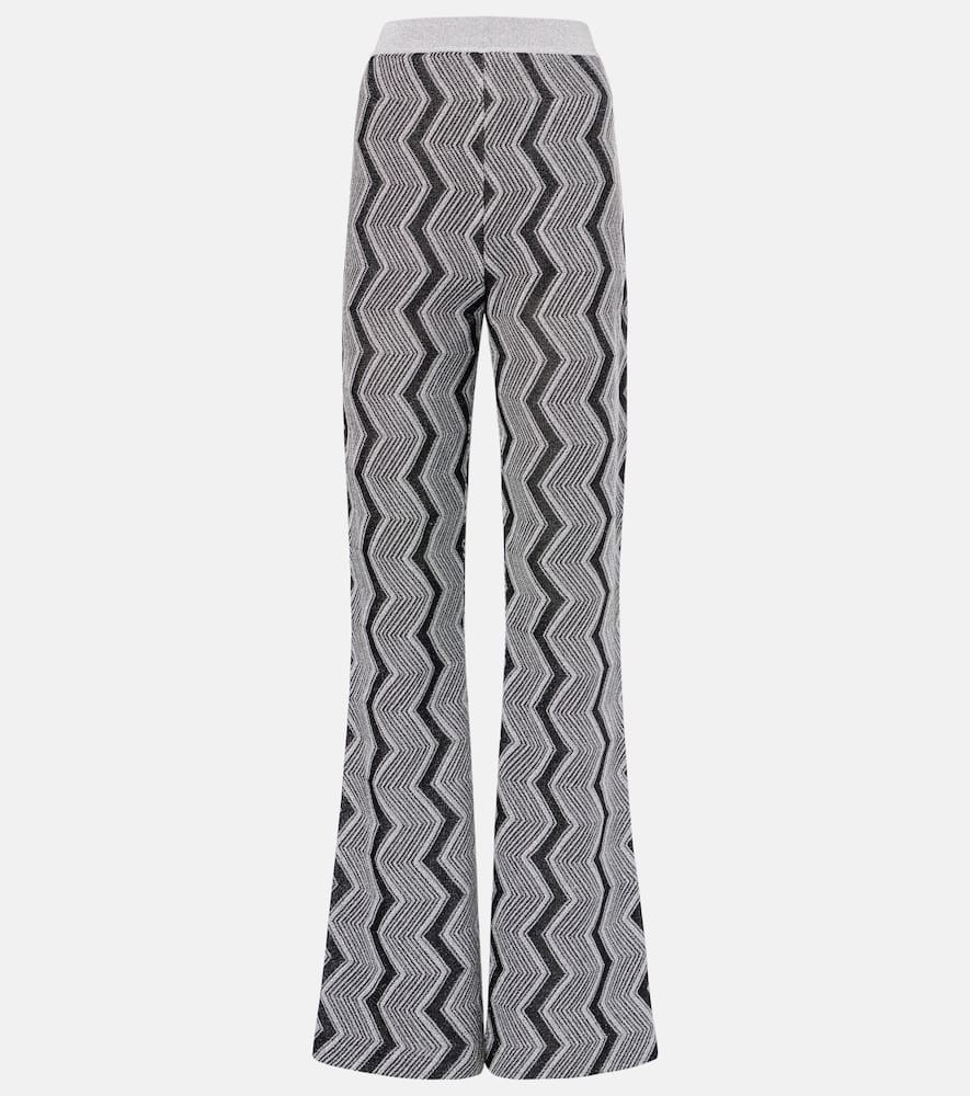 Zig Zag lamé wide-leg pants