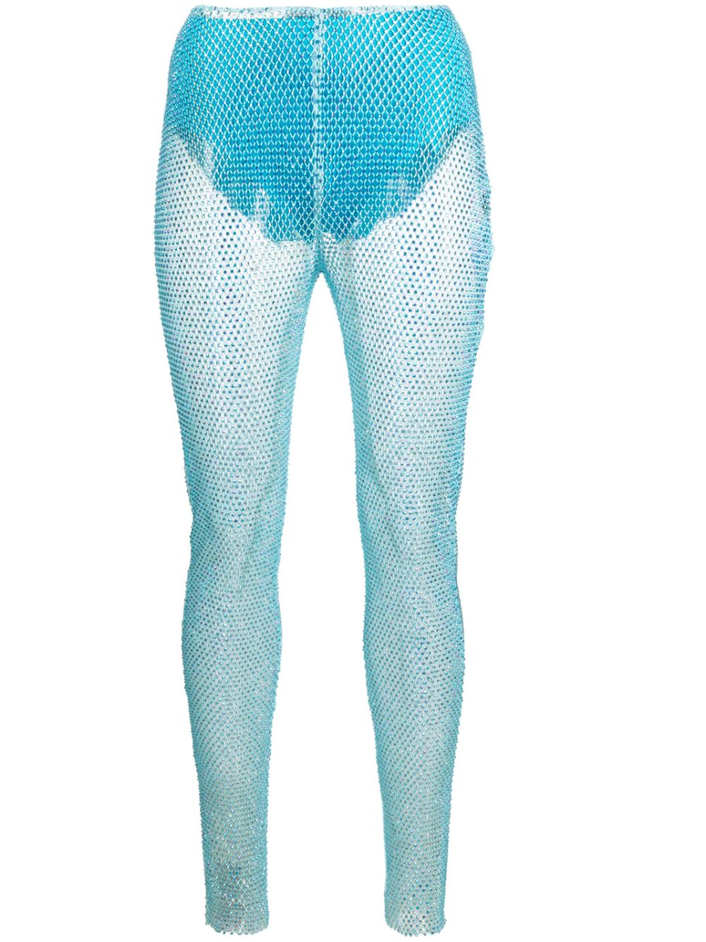 Metallic fishnet leggings - Blue