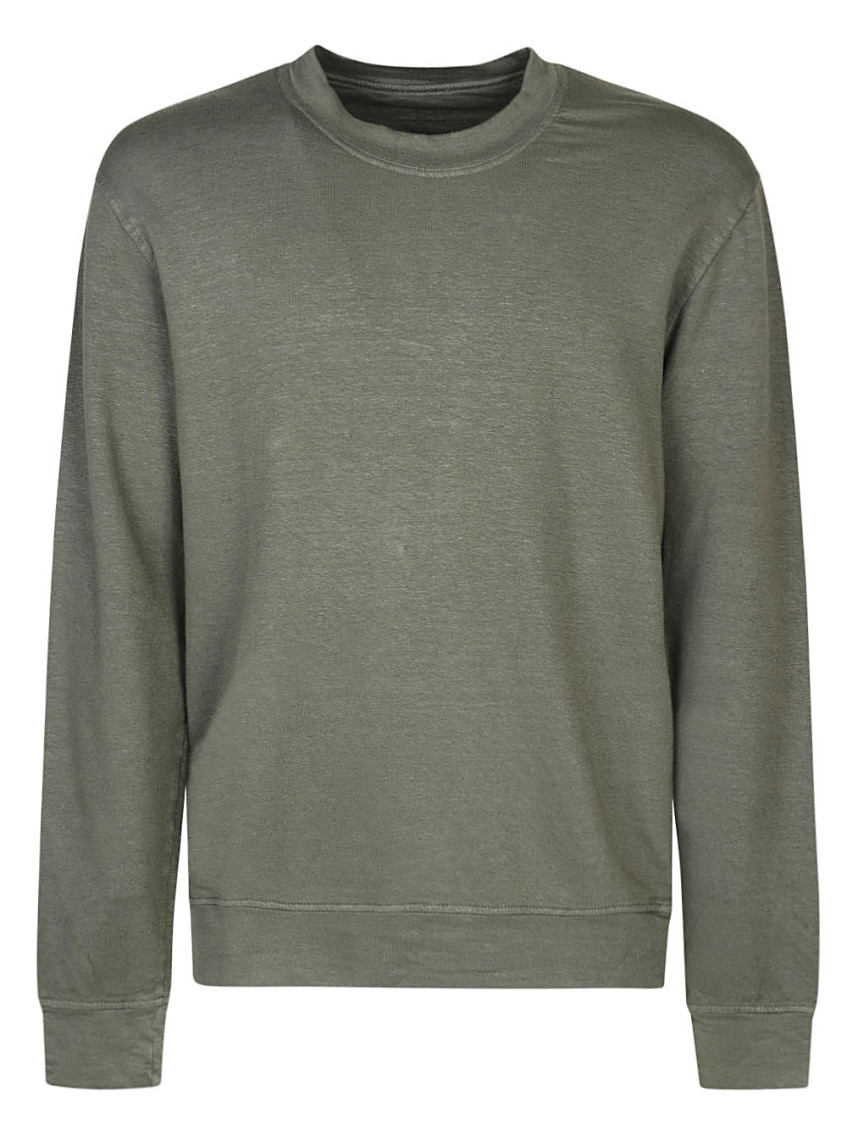 Green Cotton Blend Linen Sweatshirt