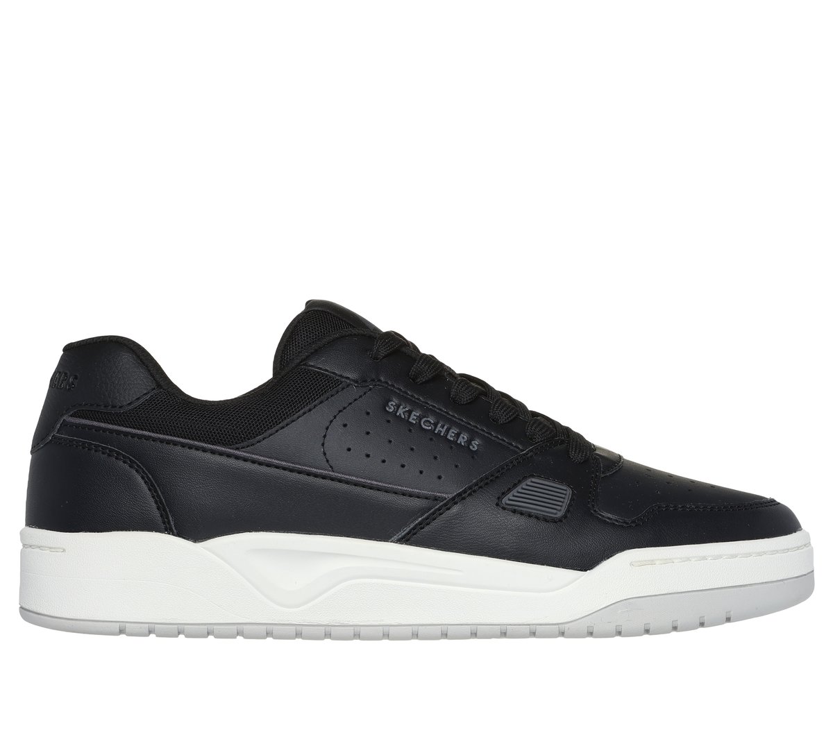 Skechers Men's Koopa Court - Tiebreak Sneaker in Black, 8 | Synthetic/Leather/Textile