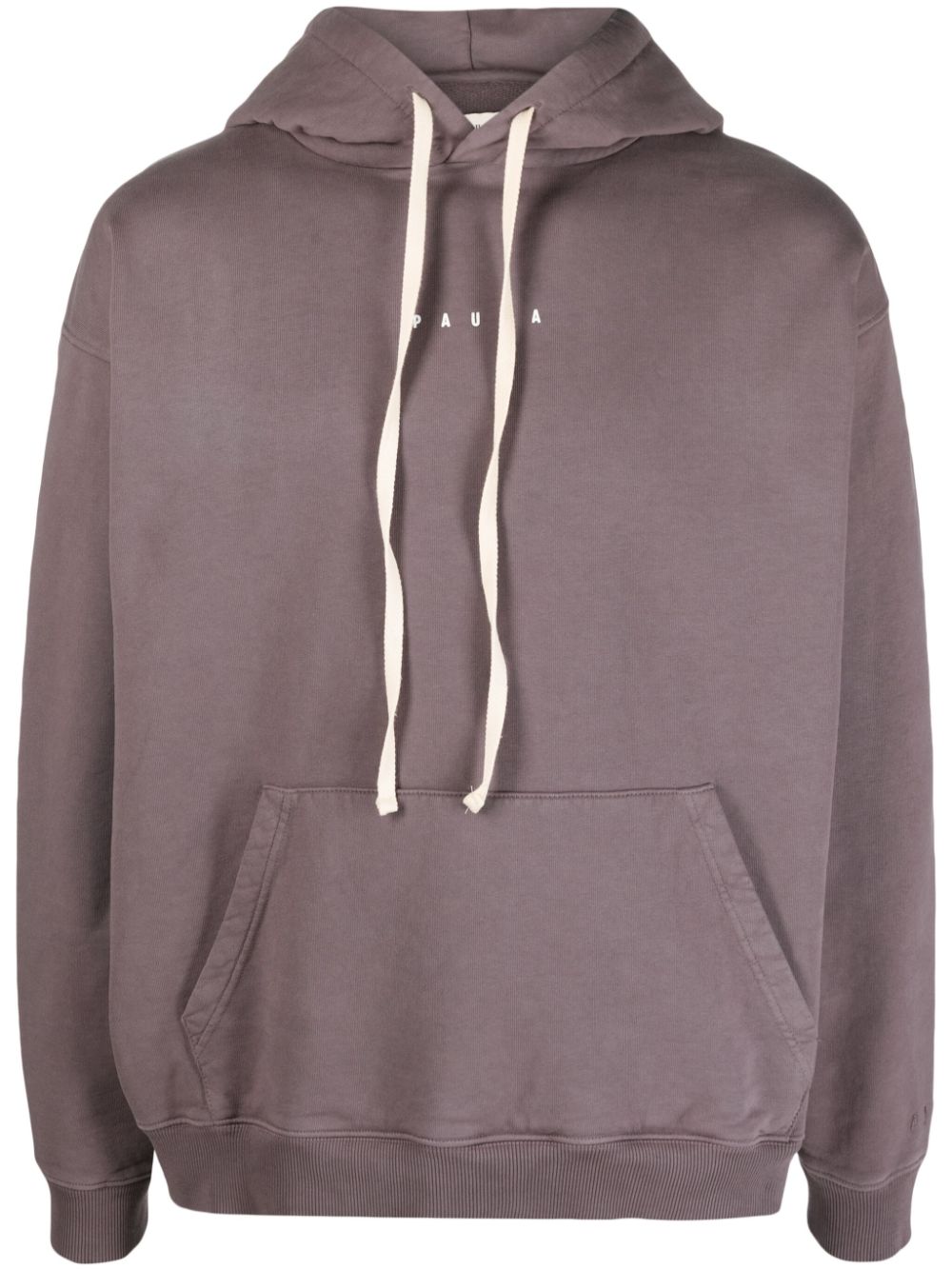 Logo-embroidered cotton hoodie - Purple