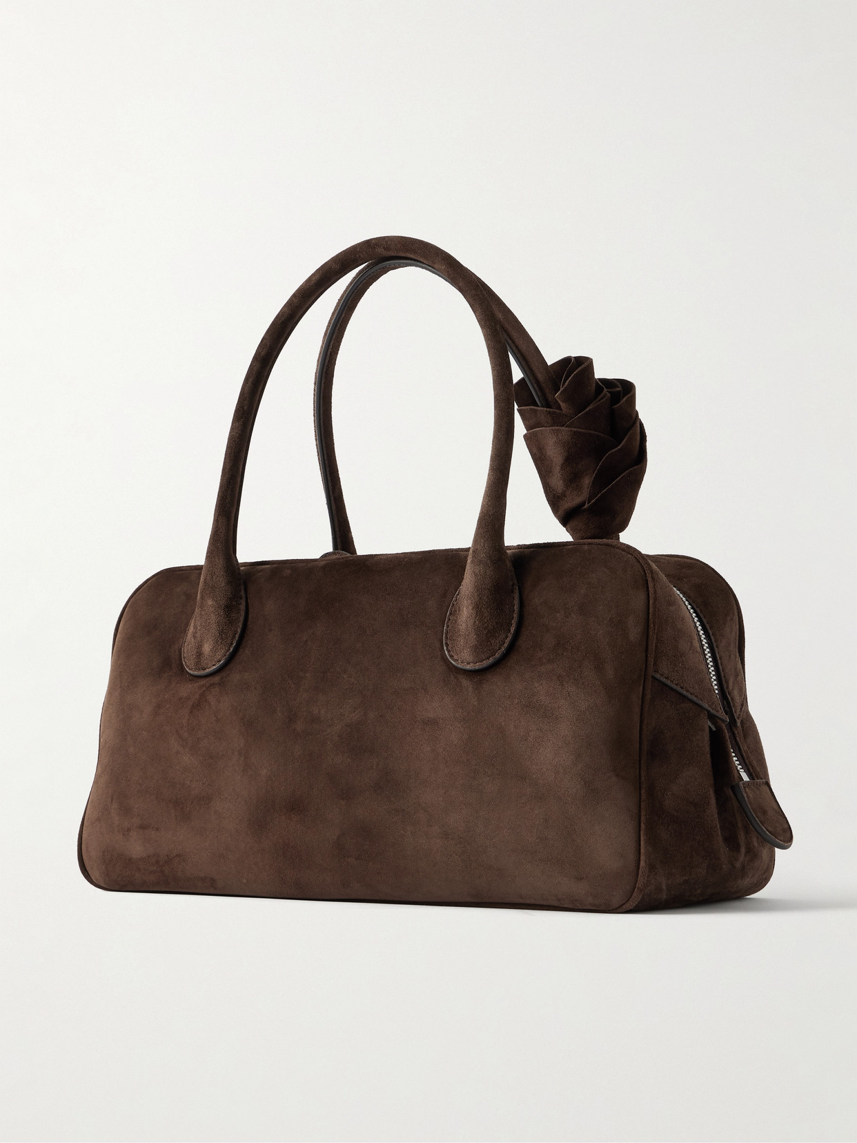 Brigitte Embellished Suede Shoulder Bag - Brown