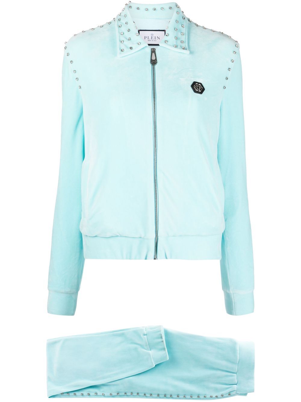 Diamanté-embellished tracksuit set - Blue