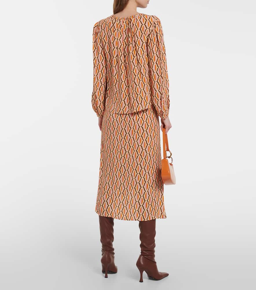 Laura printed crêpe blouse