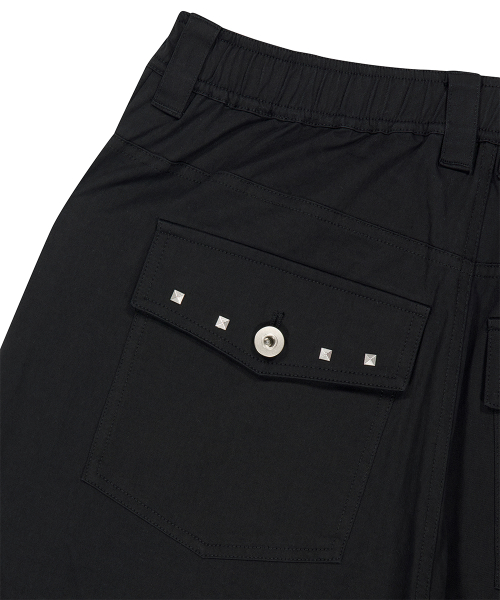 CROSS STUD TWILL SHORTS BLACK