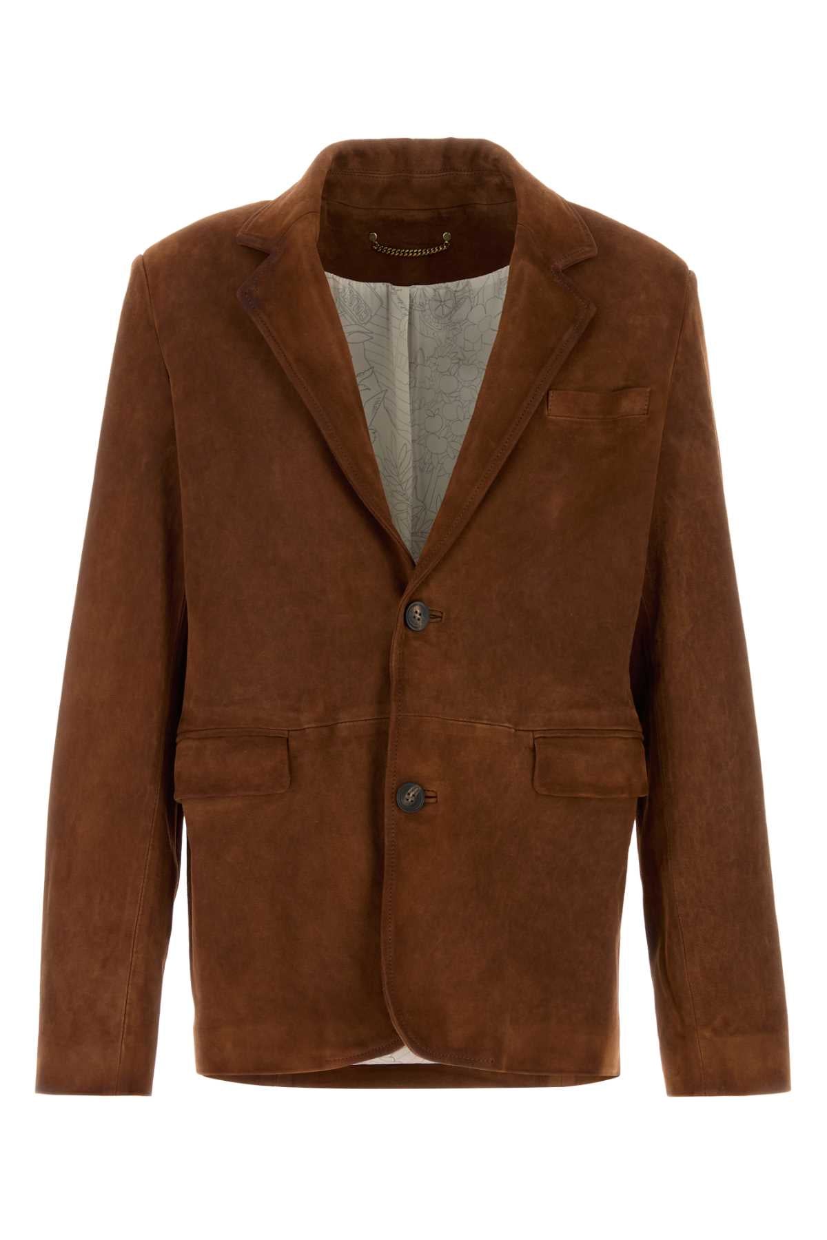 Suede Jacket — Brown